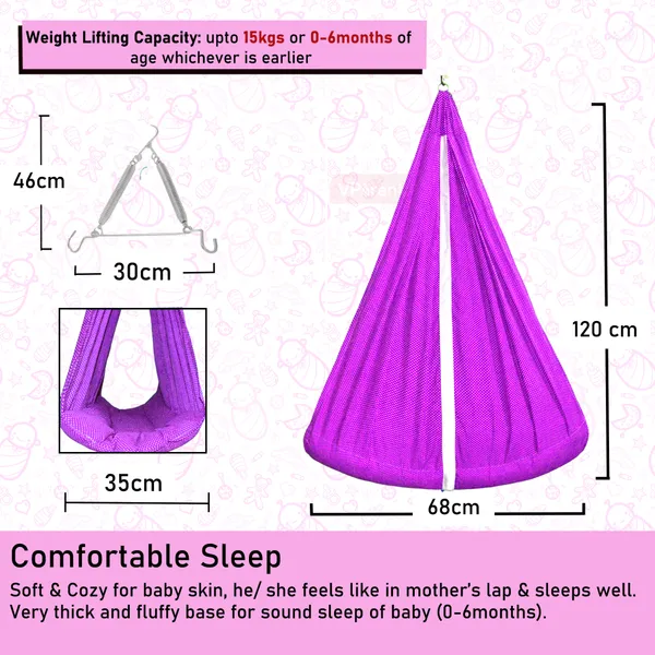 Infant_Baby_Swing_Cradle_with_Mosquito_net_and_Spring_(Purple)
