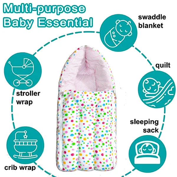 BlueBellbaby_4_Piece_Bedding_Set_with_Pillow_and_Bolsters_Sleeping_Bag_and_Bedding_Set_and_Feeding_Pillow_Combo_(Pink)_(Pink)