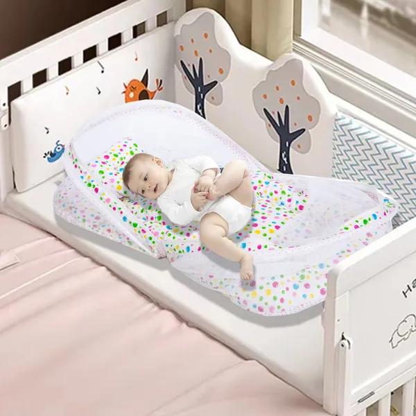 BlueBellbaby_4_Piece_Bedding_Set_with_Pillow_and_Bolsters_Sleeping_Bag_and_Bedding_Set_and_Feeding_Pillow_Combo_(Pink)_(Pink)