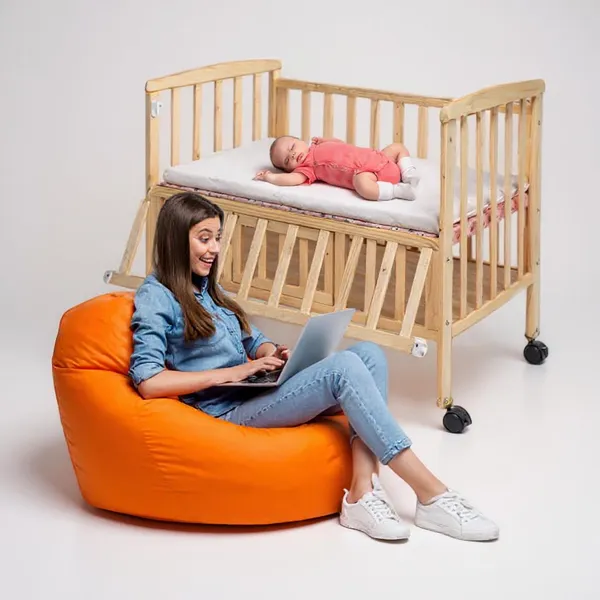 Vparents_Wooden_Multi_Usage_Baby_Crib_Cot_Cradle_Bed_With_Mattress_And_Mosquito_Net_With_Storage_Space_0-3_Year