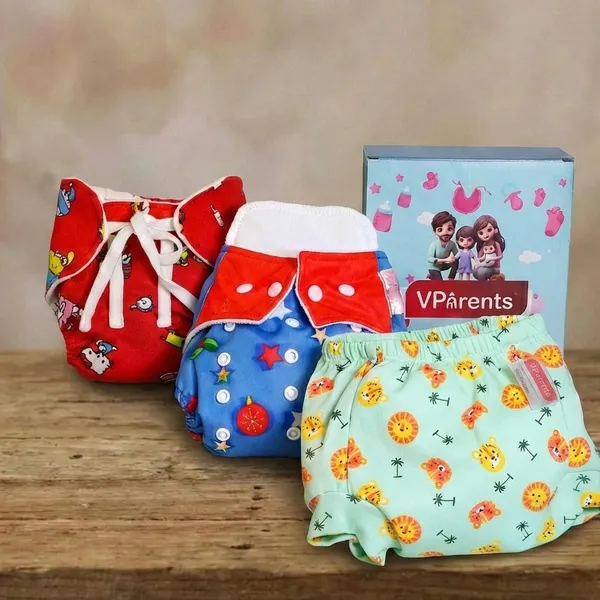 VParents_3_in_1_Combo_ofï¿½_Padded_Underwear_Nappies_and_Cloth_Diaper_with_insert_for_Diaper-Free_Time_Assorted_Design