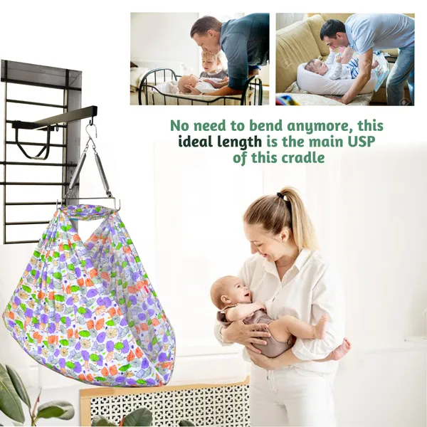 Vparents_Chunky_Baby_Swing_Cradle_With_Spring_And_Metal_Window_Cradle_Hanger_(Purple)