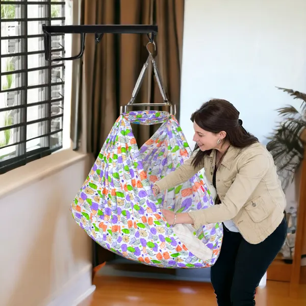 Vparents_Chunky_Baby_Swing_Cradle_With_Spring_And_Metal_Window_Cradle_Hanger_(Purple)