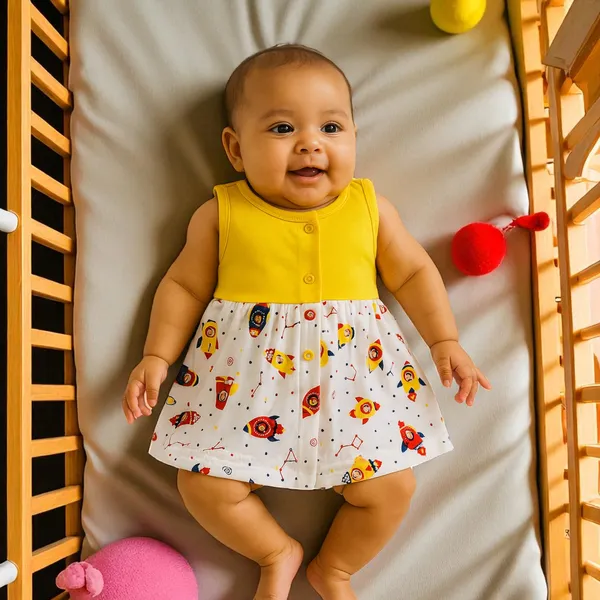 VParents_Cotton_Knee-Length_Sleeveless_Girls_Frock_pack_of_3