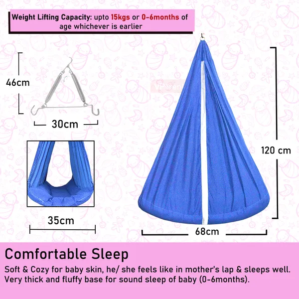 Infant_Baby_Swing_Cradle_with_Mosquito_net_and_Spring_(Dark_Blue)