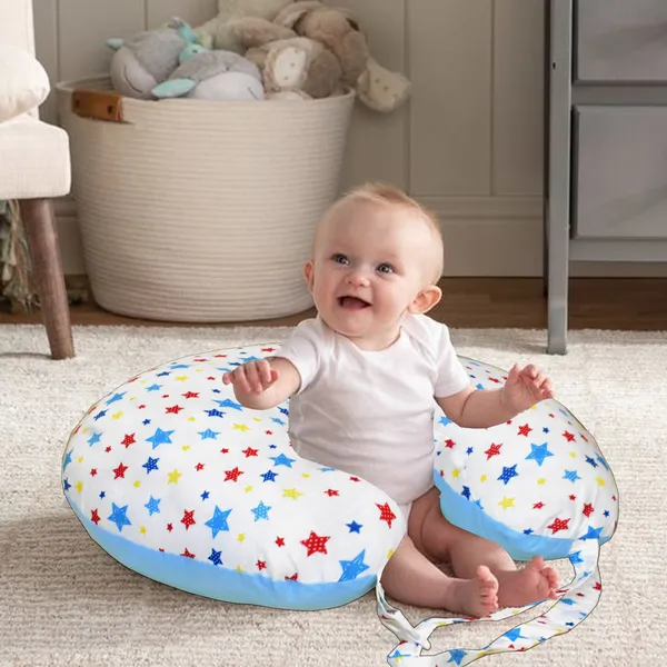 Joy_Baby_4_Piece_Bedding_Set_with_Pillow_and_Bolsters_Sleeping_Bag_and_Bedding_Set_and_Feeding_Pillow_Combo_(Blue)