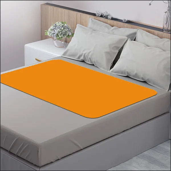 Vparents_Chubby_Cheeks_Water_Proof_Baby_Bed_Protector_Reusable_Dry_Sheet_(Orange_And_Coblet)_(Medium)_(70_X_100)_Pack_Of_2