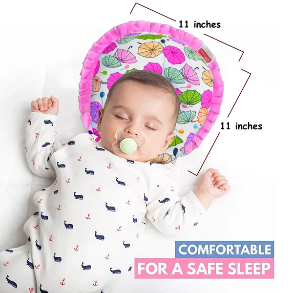 VParents_New_Born_Baby_Neck_Support_Soft_Pillow_for_Head_Shaping_U_Shape_Pillow_Chunky_(Pink,_Purple)__(Pack_of_2)