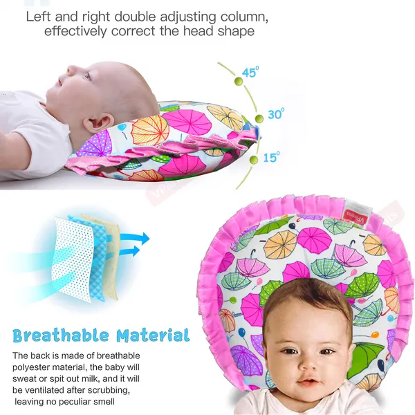 VParents_New_Born_Baby_Neck_Support_Soft_Pillow_for_Head_Shaping_U_Shape_Pillow_Chunky_(Pink,_Blue)__(Pack_of_2)