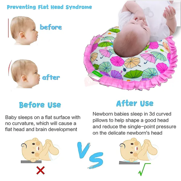 VParents_New_Born_Baby_Neck_Support_Soft_Pillow_for_Head_Shaping_U_Shape_Pillow_Chunky_(Pink,_Blue)__(Pack_of_2)