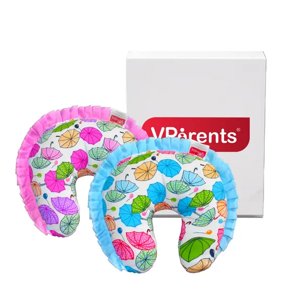 VParents_New_Born_Baby_Neck_Support_Soft_Pillow_for_Head_Shaping_U_Shape_Pillow_Chunky_(Pink,_Blue)__(Pack_of_2)
