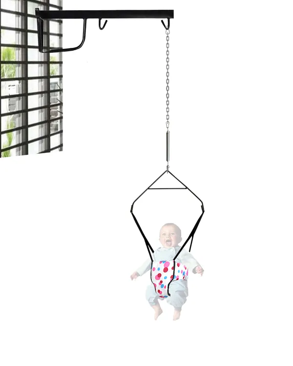 2_in_1_Baby_toddler_Jumper_with_window_hanging_metal_stand_Cum_Baby_Walking_Harness_Function,_Fun_Activity_for_6-12_Months_Baby_Infant_Preemiee