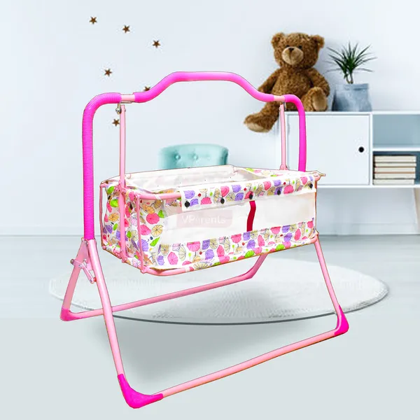 VParents_Umbi_New_Born_Baby_Crib_Bassinet_cot_Swing_Cradle_Jhula_Palna_(Pink)