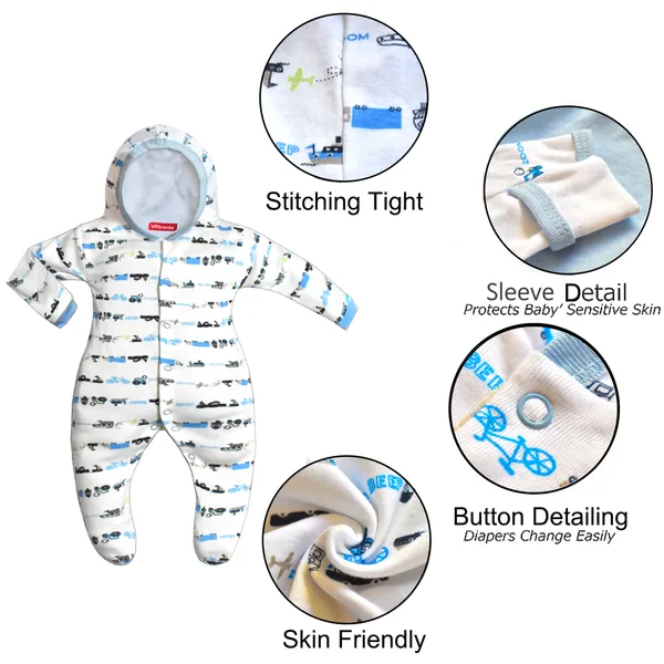 Zoey_Baby_Boy's_and_Baby_Girl's_Cotton_Striped_Hooded_Full_Sleeve_Footies_Sleepsuit_Rompers_for(Blue)_Pack_of_2