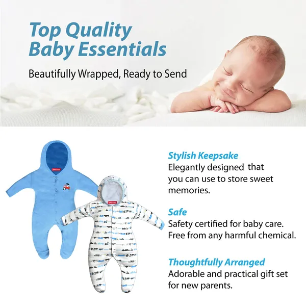 Zoey_Baby_Boy's_and_Baby_Girl's_Cotton_Striped_Hooded_Full_Sleeve_Footies_Sleepsuit_Rompers_for(Blue)_Pack_of_2