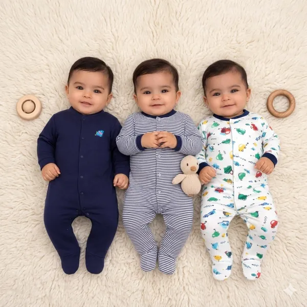 Full_Length_Printed_Baby_Footies_Sleepsuit_Romper_Pack_of_3-(Royal_Blue)
