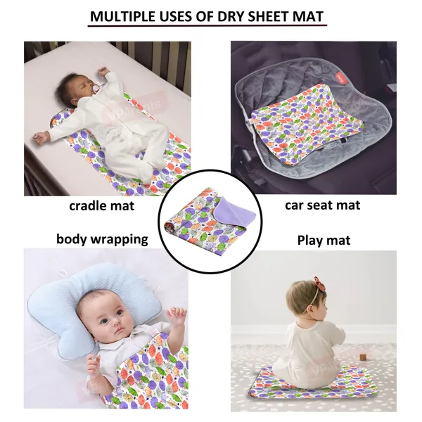 Â _Diaper_Changing_Mat_Sleeping_mats_Water_Proof_Bed_Protector_with_one_side_fabric_New_Born_Baby_(65cm_x_45_cm)_(0-6_Months)_Pink