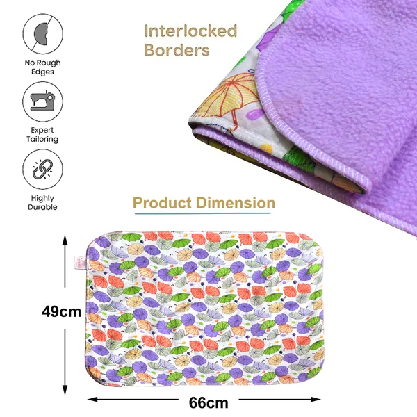 Â _Diaper_Changing_Mat_Sleeping_mats_Water_Proof_Bed_Protector_with_one_side_fabric_New_Born_Baby_(65cm_x_45_cm)_(0-6_Months)_Pink