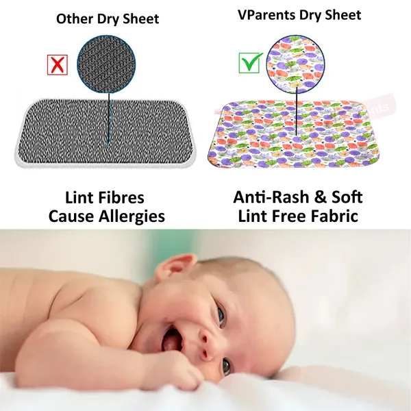 Â _Diaper_Changing_Mat_Sleeping_mats_Water_Proof_Bed_Protector_with_one_side_fabric_New_Born_Baby_(65cm_x_45_cm)_(0-6_Months)_Pink