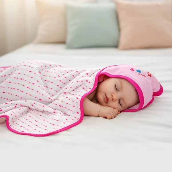 Vparents_Cotton_New_Born_Baby_Hooded_Wrapper_Blanket,_Single_Layer_0-12_Months_Deo