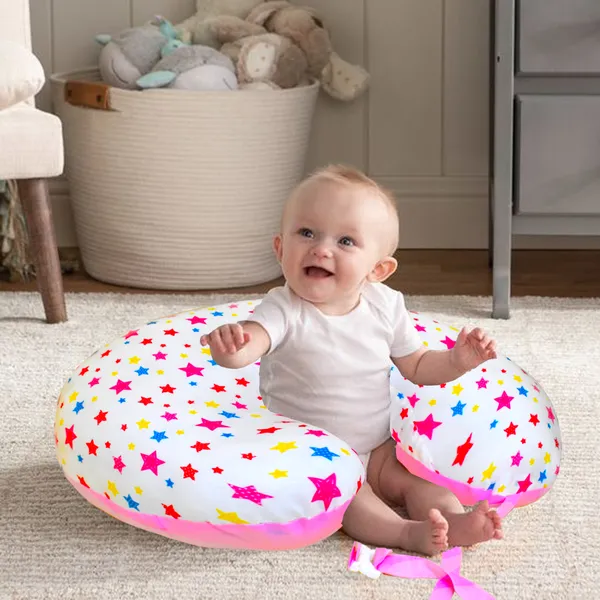 JoyFeeding_Pillow,_Breast_Feeding_Pillows_Vacuum_Packed_Cotton_Nursing_Pillow_and_Positioner,_Breastfeeding,_Bottle_Feeding,_Baby_Support_-_Star_Pattern_(Pink)