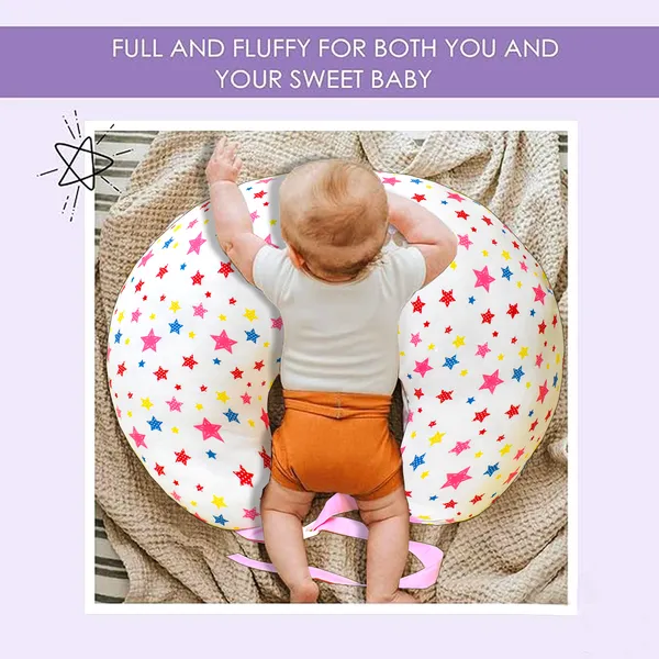 JoyFeeding_Pillow,_Breast_Feeding_Pillows_Vacuum_Packed_Cotton_Nursing_Pillow_and_Positioner,_Breastfeeding,_Bottle_Feeding,_Baby_Support_-_Star_Pattern_(Pink)