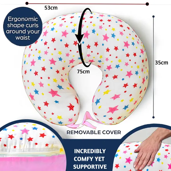 JoyFeeding_Pillow,_Breast_Feeding_Pillows_Vacuum_Packed_Cotton_Nursing_Pillow_and_Positioner,_Breastfeeding,_Bottle_Feeding,_Baby_Support_-_Star_Pattern_(Pink)