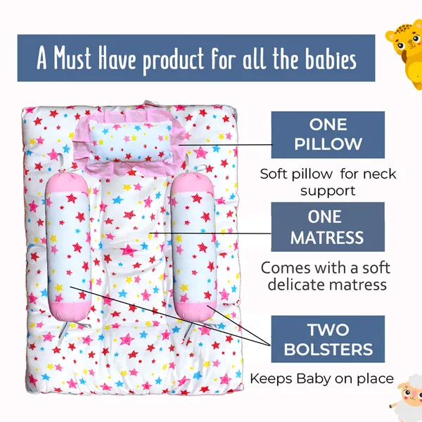 Joy_Baby_4_Piece_Bedding_Set_with_Pillow_and_Bolsters_Sleeping_Bag_and_Bedding_Set_Combo_(Pink)
