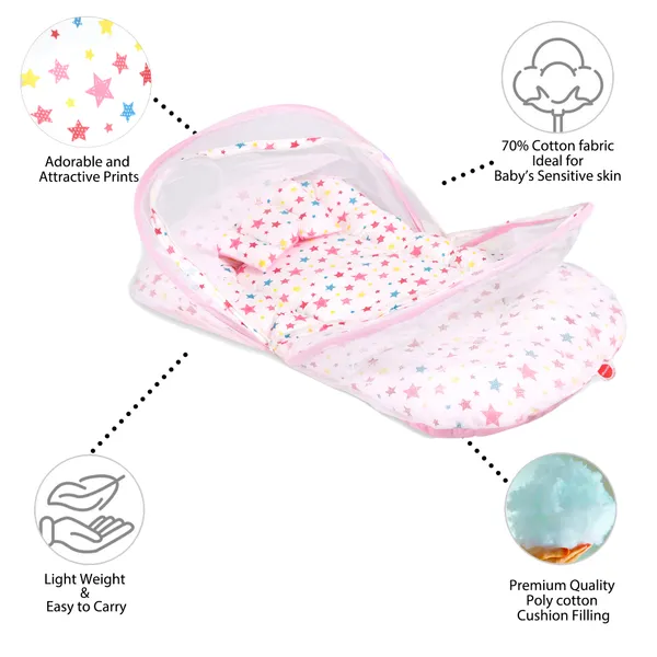 Joy_Baby_4_Piece_Bedding_Set_with_Pillow_and_Bolsters_Sleeping_Bag_and_Bedding_Set_Combo_(Pink)