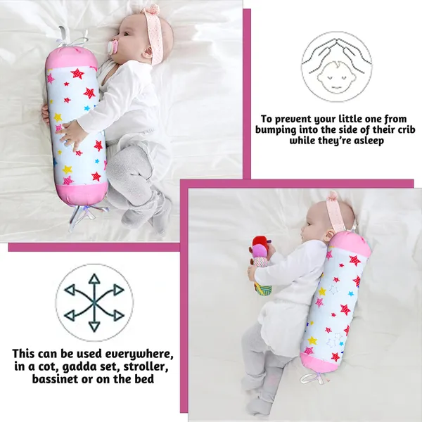 Joy_Baby_4_Piece_Bedding_Set_with_Pillow_and_Bolsters_Sleeping_Bag_and_Bedding_Set_Combo_(Pink)