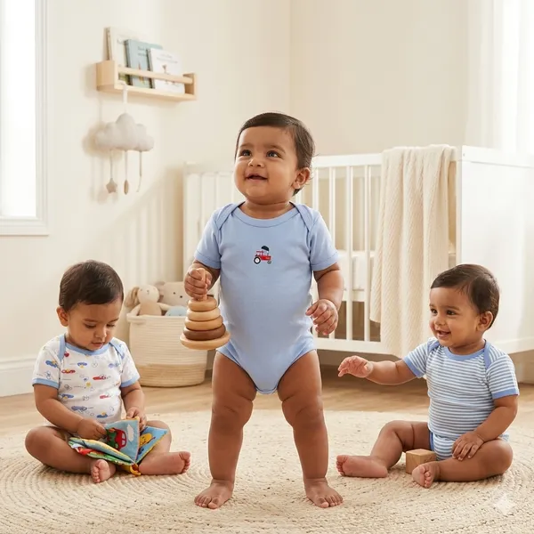 Set_Of_3__Half_Sleeve_Baby_Romper_Body_Suits_Jump_Suits_For_Boys_And_Girls