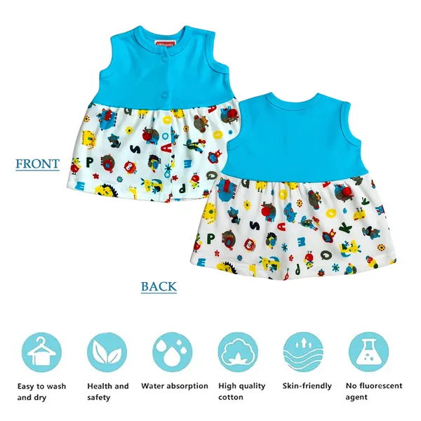 VParents_Cotton_Knee-Length_Sleeveless_Girls__Frock_pack_of_5