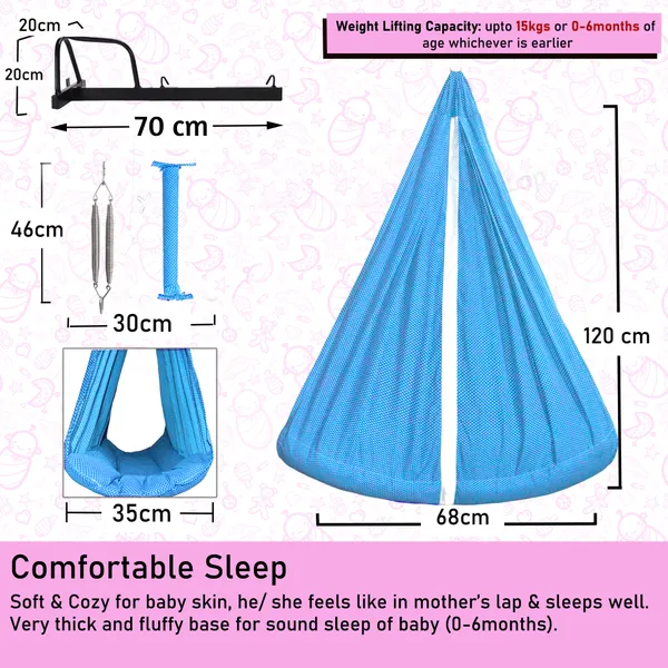 VParents_Infant_Baby_Swing_Cradle_with_Mosquito_net_Spring_and_Metal_Window_Cradle_Hanger_(Blue)
