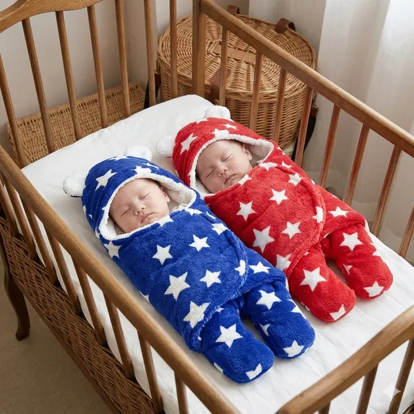 VParents__3-in-1_Soft_Hooded_Baby_Blanket_Wrapper_-0-6_Months_Swaddle_for_New_Born_Sleeping_Bag_Gift__Bath_Towel_Bath_Robe_Pack_of_2_Combo