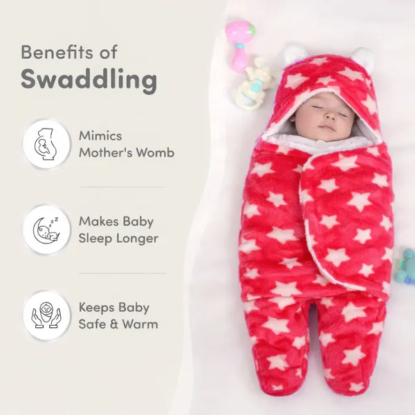 VParents__3-in-1_Soft_Hooded_Baby_Blanket_Wrapper_-0-6_Months_Swaddle_for_New_Born_Sleeping_Bag_Gift__Bath_Towel_Bath_Robe_Pack_of_2_Combo