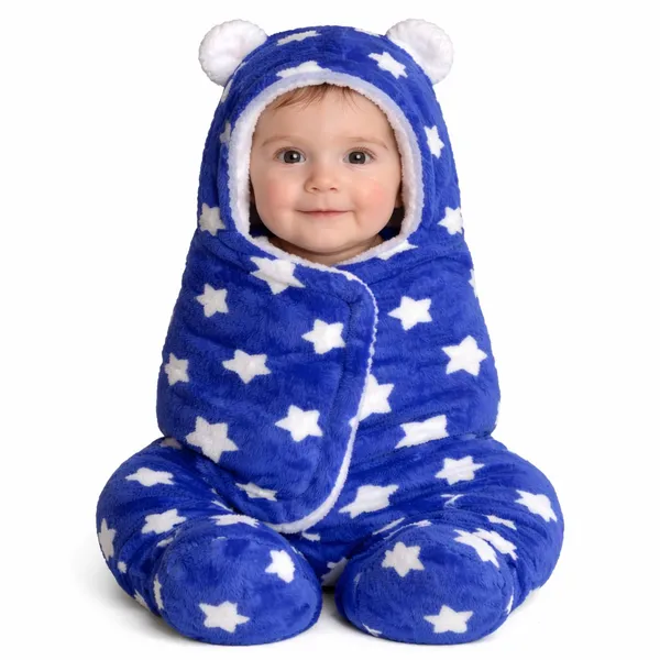 VParents__3-in-1_Soft_Hooded_Baby_Blanket_Wrapper_-0-6_Months_Swaddle_for_New_Born_Sleeping_Bag_Gift__Bath_Towel_Bath_Robe_Pack_of_2_Combo