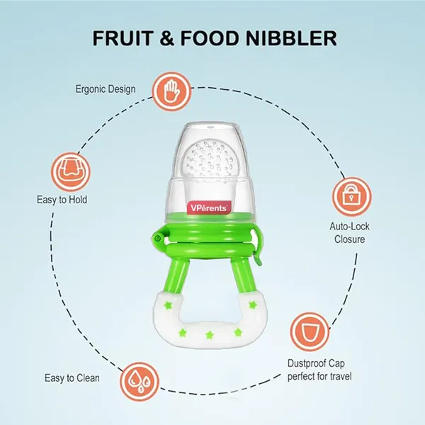 VParents_Silicone_Food/Fruit_Nibbler_with_Extra_Mesh,_Soft_Pacifier/Feeder,_Teether_for_Infant_Baby,_Infant,_Joystar,BPA_Free_-Assorted_Colour_-_Pack_of_1_(2)