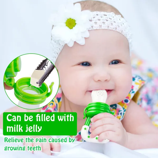 VParents_Silicone_Food/Fruit_Nibbler_with_Extra_Mesh,_Soft_Pacifier/Feeder,_Teether_for_Infant_Baby,_Infant,_Joystar,BPA_Free_-Assorted_Colour_-_Pack_of_1_(2)