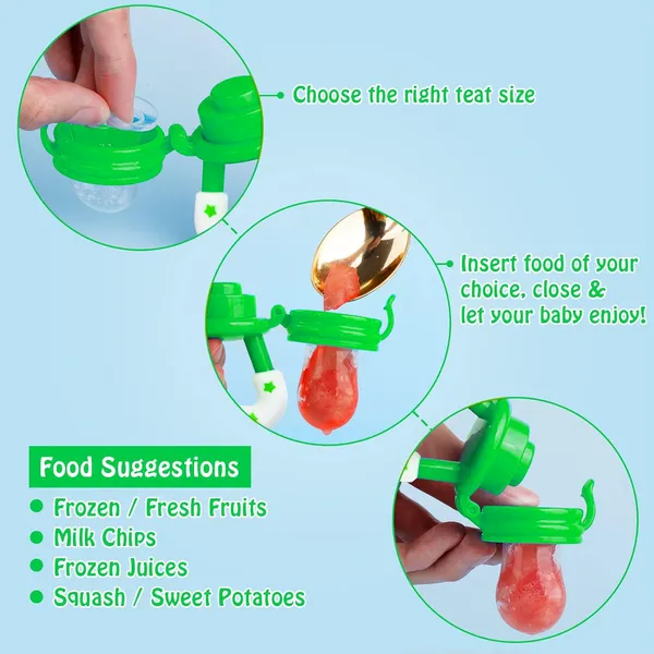 VParents_Silicone_Food/Fruit_Nibbler_with_Extra_Mesh,_Soft_Pacifier/Feeder,_Teether_for_Infant_Baby,_Infant,_Joystar,BPA_Free_-Assorted_Colour_-_Pack_of_1_(2)