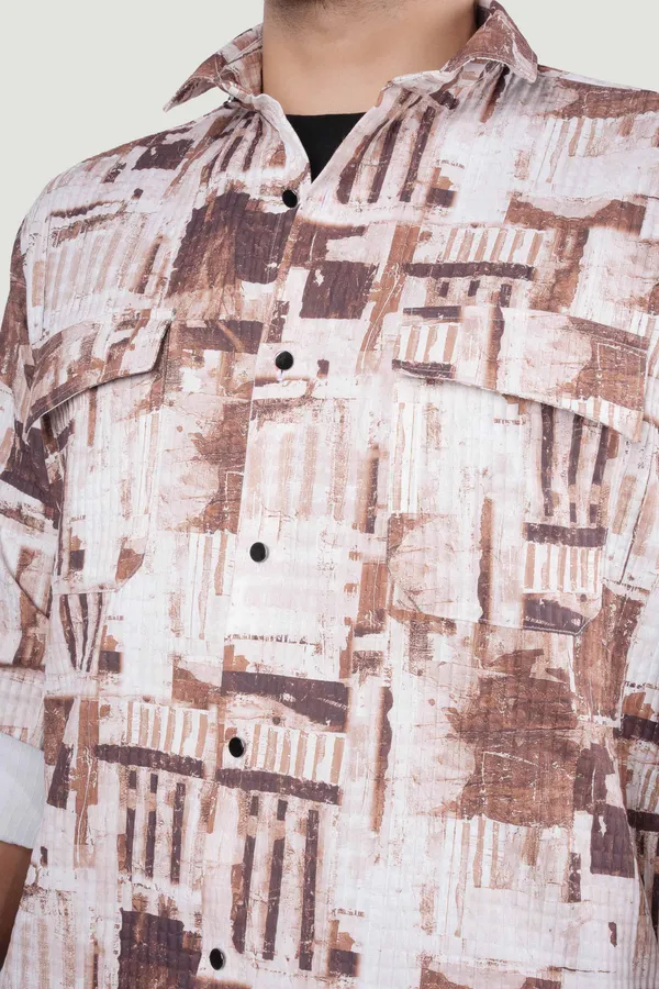 Double_Pocket_Filippo_Brown_Abstract_Print_Full_Sleeves