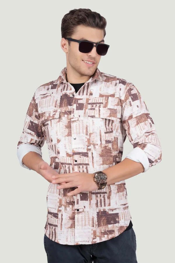Double_Pocket_Filippo_Brown_Abstract_Print_Full_Sleeves