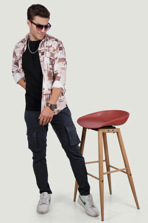 Double_Pocket_Filippo_Brown_Abstract_Print_Full_Sleeves