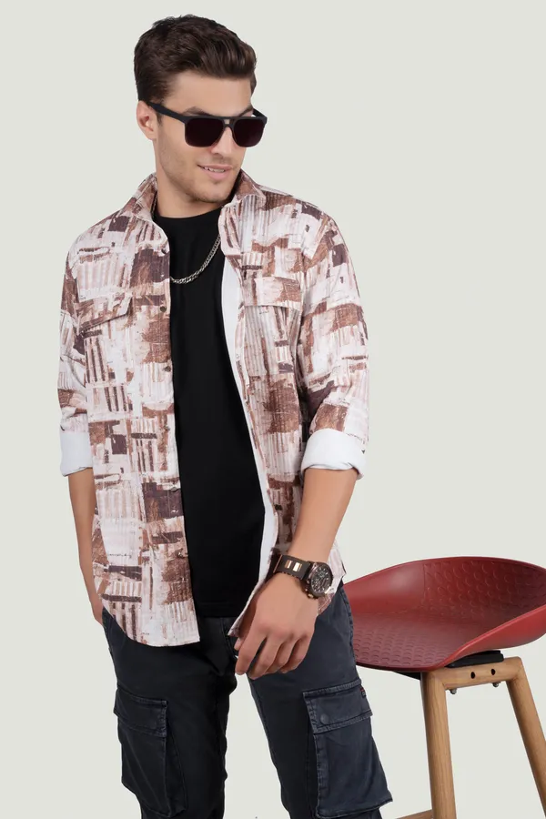 Double_Pocket_Filippo_Brown_Abstract_Print_Full_Sleeves