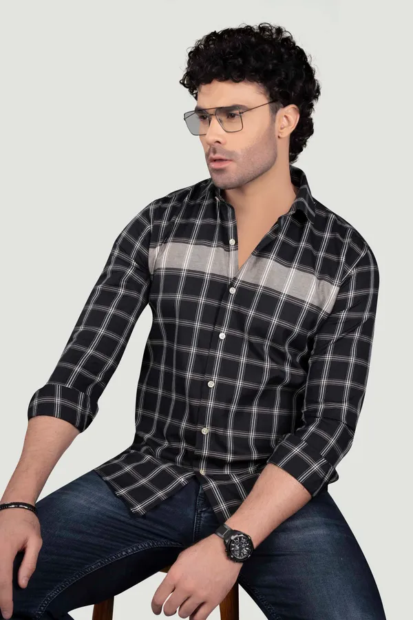Logan_Black_Cotton_Checks_Full_Sleeves_Shirt