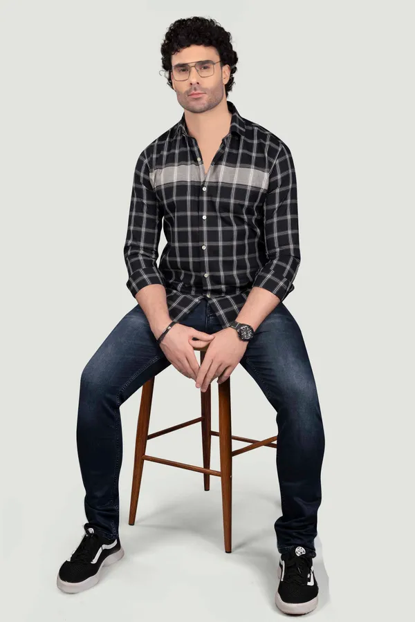 Logan_Black_Cotton_Checks_Full_Sleeves_Shirt