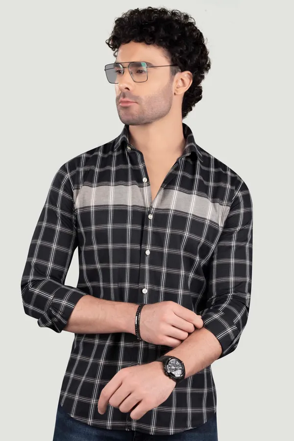 Logan_Black_Cotton_Checks_Full_Sleeves_Shirt