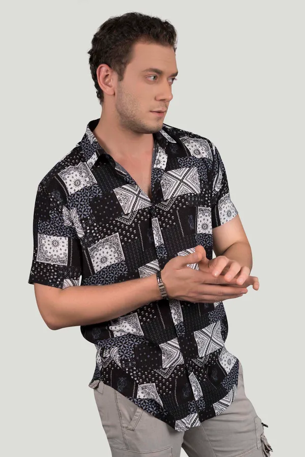 Flynn_Black_Viscose_Print_Full_Sleeves_Shirt
