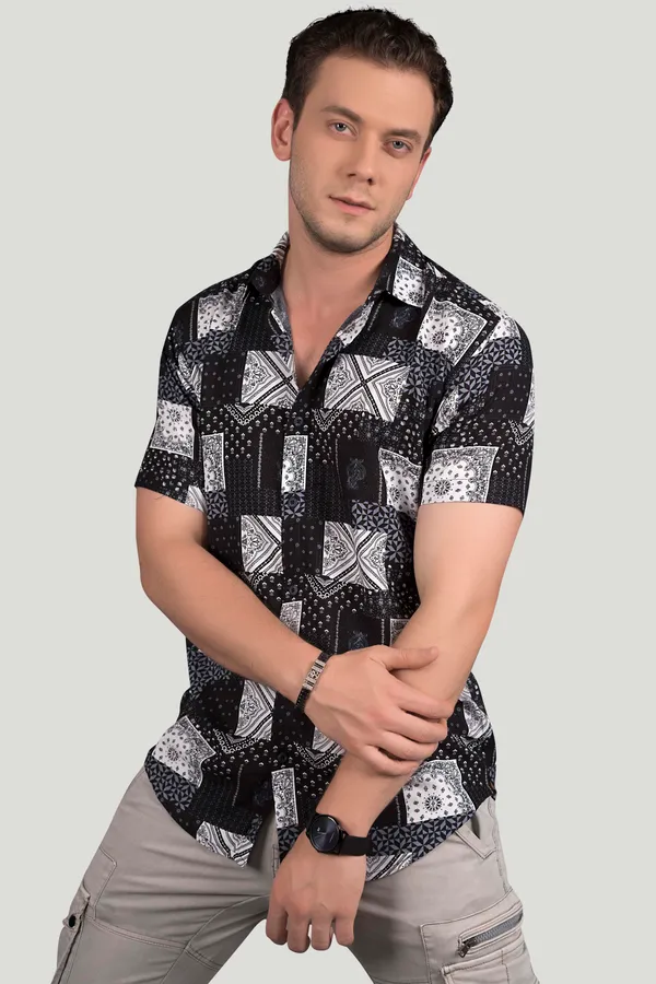 Flynn_Black_Viscose_Print_Full_Sleeves_Shirt