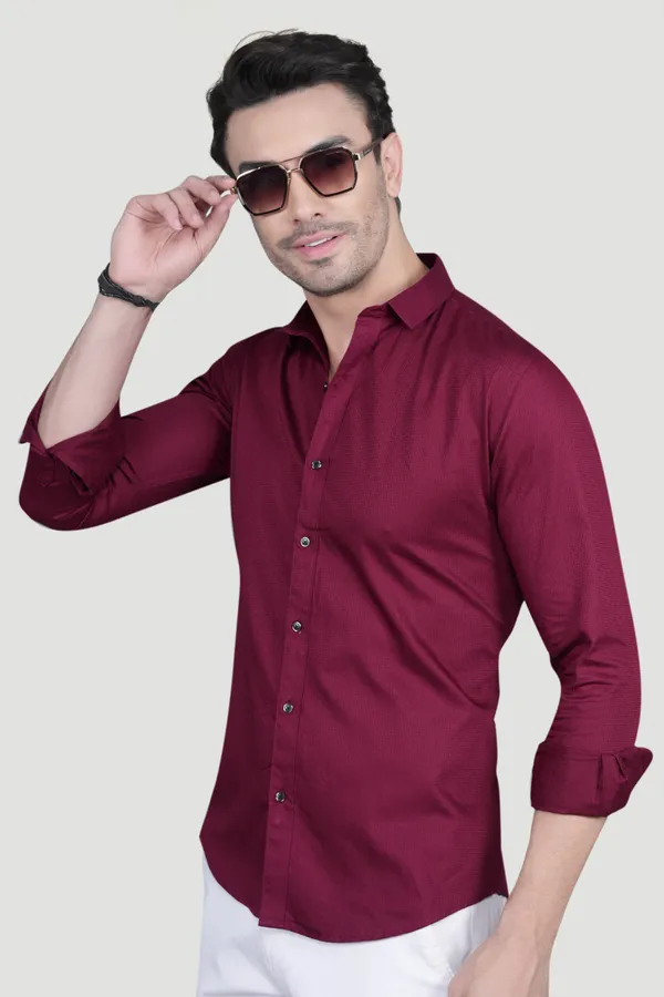 Viliam_Maroon_Cotton_Solid_Shirt