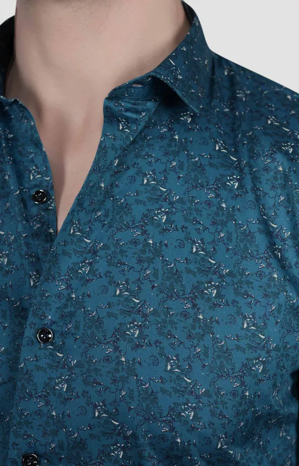 Ciaran_Teal_Blue_Cotton_Floral_Printed_Shirt